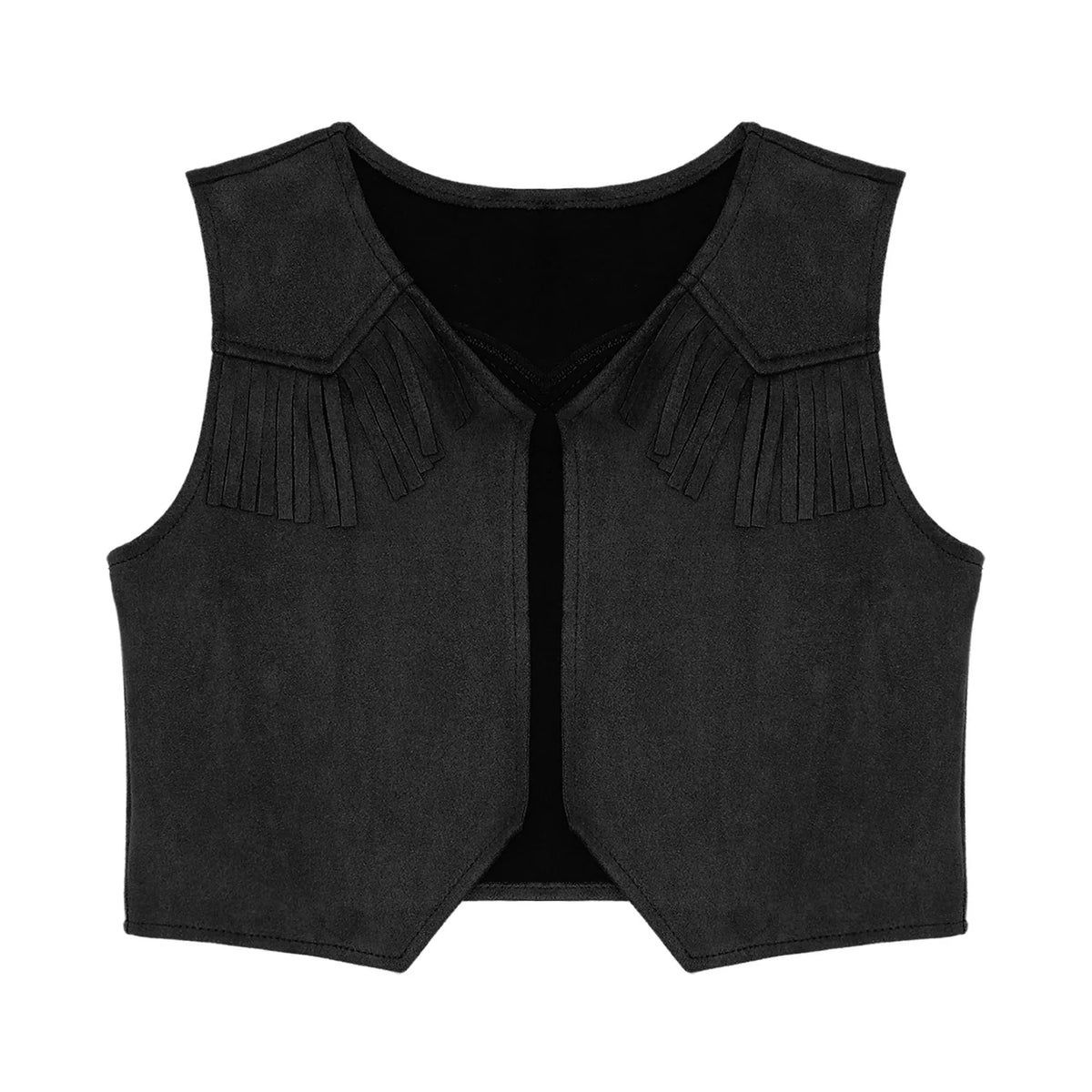 Kids Girl Boy Fringed Vest for Carnival Theme Party Tassels Top Open Front Waistcoat Child Halloween Western Cowboy Costumes