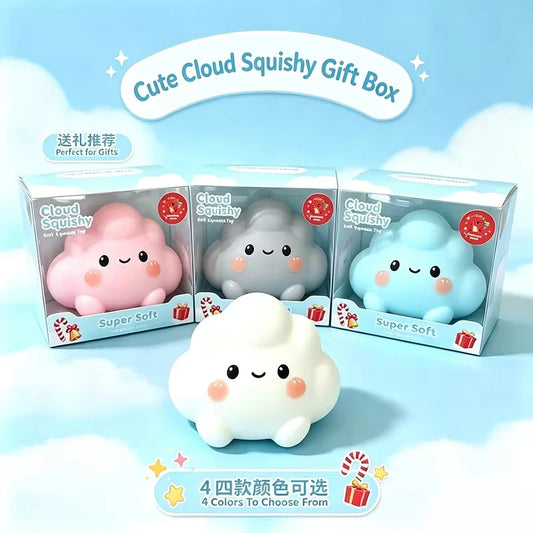 Squishy Cloud Shape Stress Relief Toy, Soft Silicone Sensory Fidget, Cute Kawaii Desk Decor for Adults