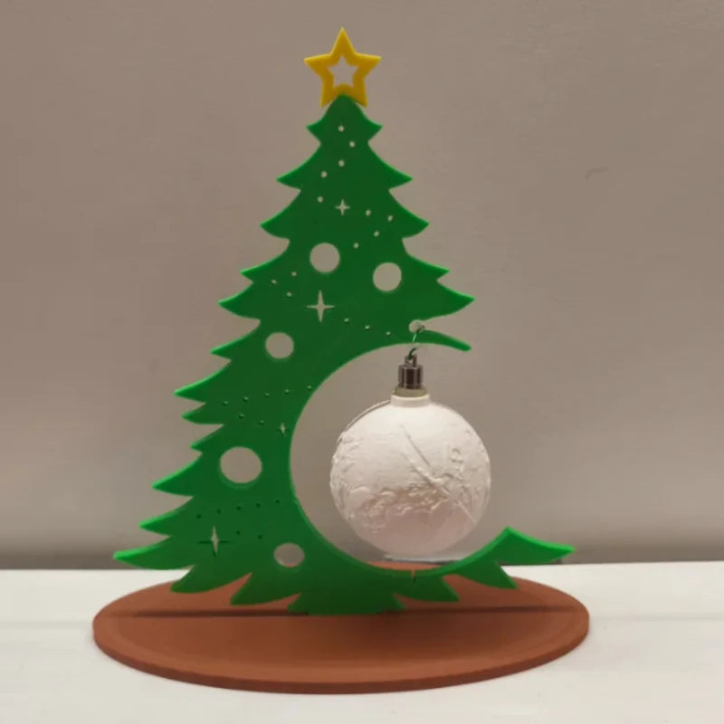 Creative Christmas Tree Decoration with DIY Ornament Ball Hollow Design Tabletop Xmas Decor for Home Party Festival Gift