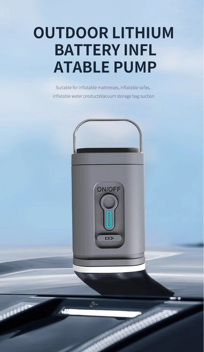 Mini Portable Air Pump with 1300mAh Battery USB Rechargeable to Inflate Deflate for Pool Floats, Air Bed, Vacuum Storage Bags