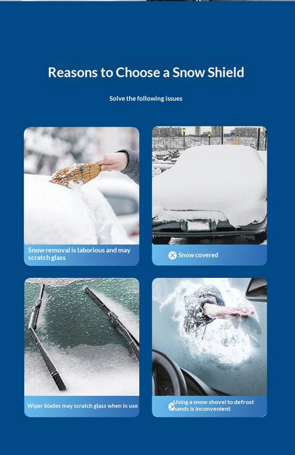 Car Windshield Snow Cover | PE Aluminum Film Winter Ice & Frost Shield | UV Protection & Dustproof Sunshade for Car Windshield