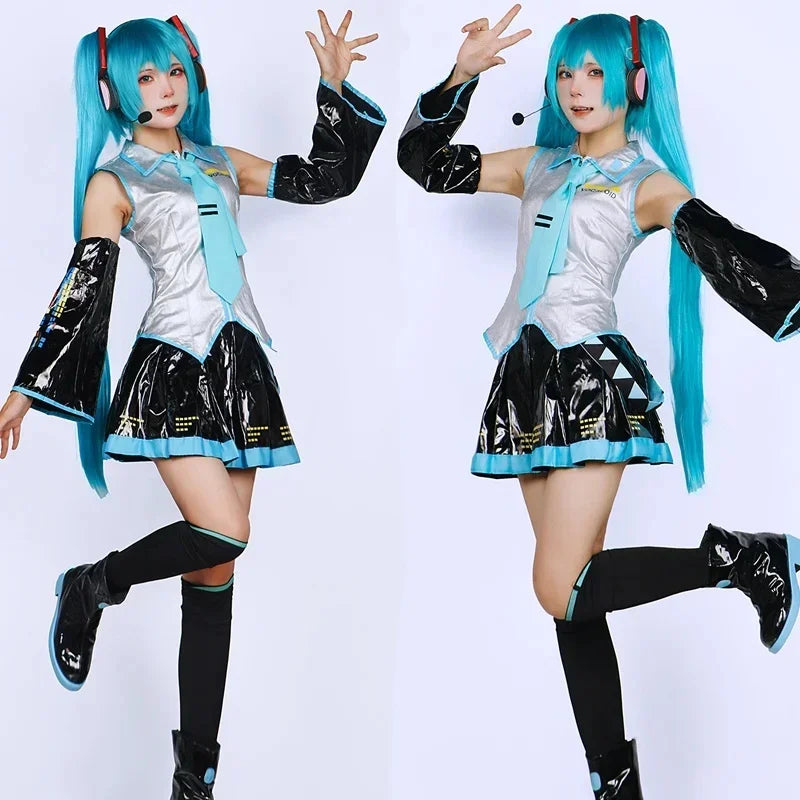 Cosplay Ensemble Complet En Cuir Argenté Tissu Costume  Cosplay Chapeaux Costume Tenue JK Robe De Marin Lycée Uniforme