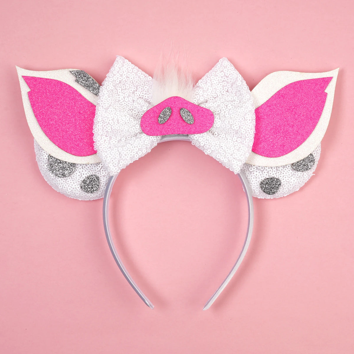 New Christmas Halloween Mouse Ears Headband Cartoon Sequin Bows Headband Birthday Party Princess Cosplay Costume For Women Adult