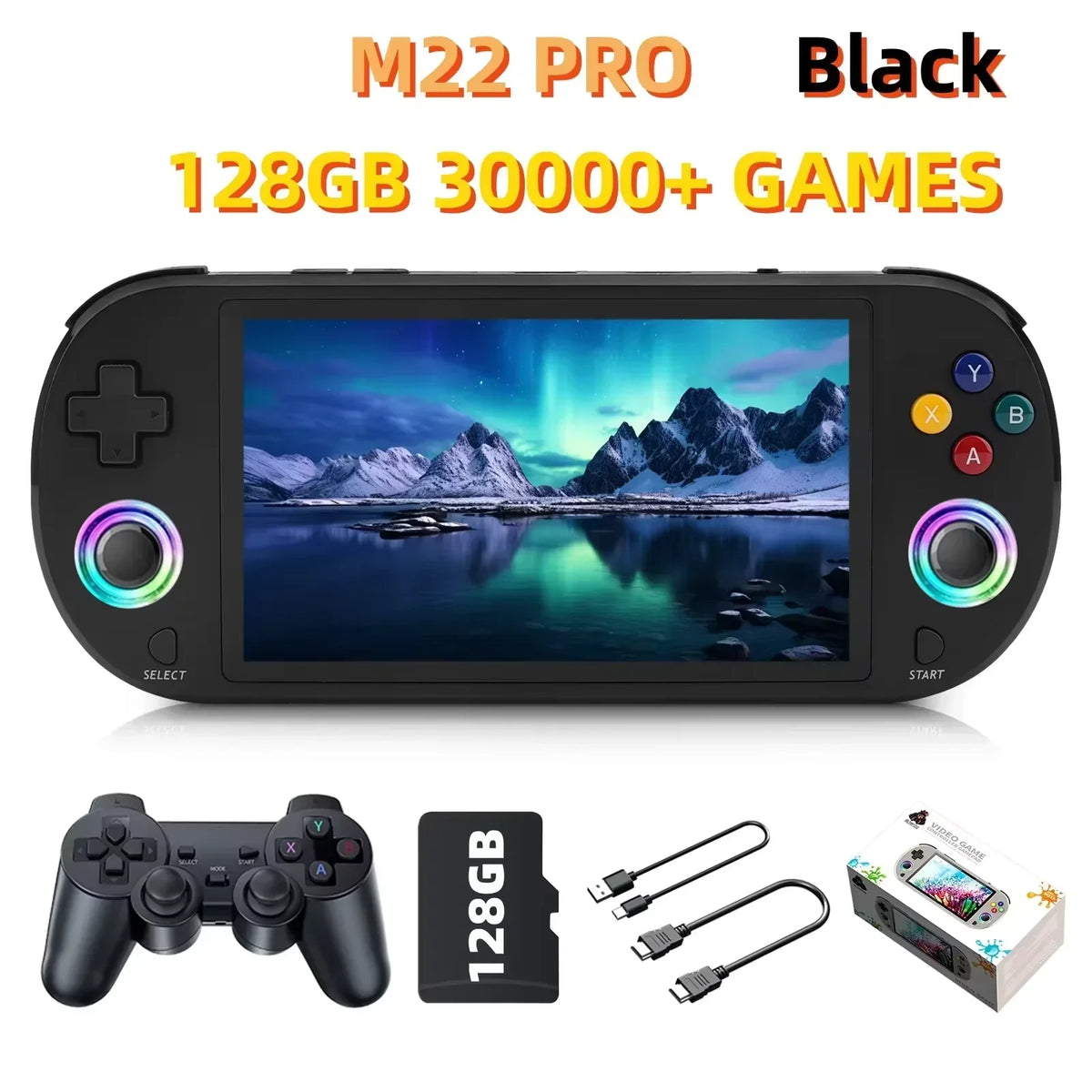 Retro Handheld Game Console 3.5 Inch HD Screen Dual Joystick Portable Video Game Player Support TV Output Classic Arcade Gaming
