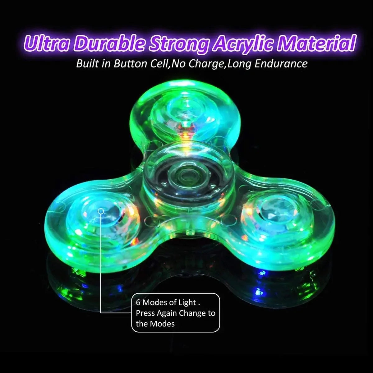 Luminous LED Light Fidget Spinner Hand Top Spinners Glow in Dark Light EDC Fidget Spinner Finger Stress Relief Toys