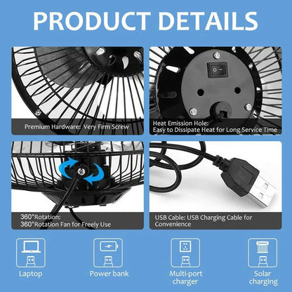Mini Fan USB Fan 14.5*15cm Lightweight Rotatable USB Powered Emergencies And Outdoor Work 1pc High Quality Desktop