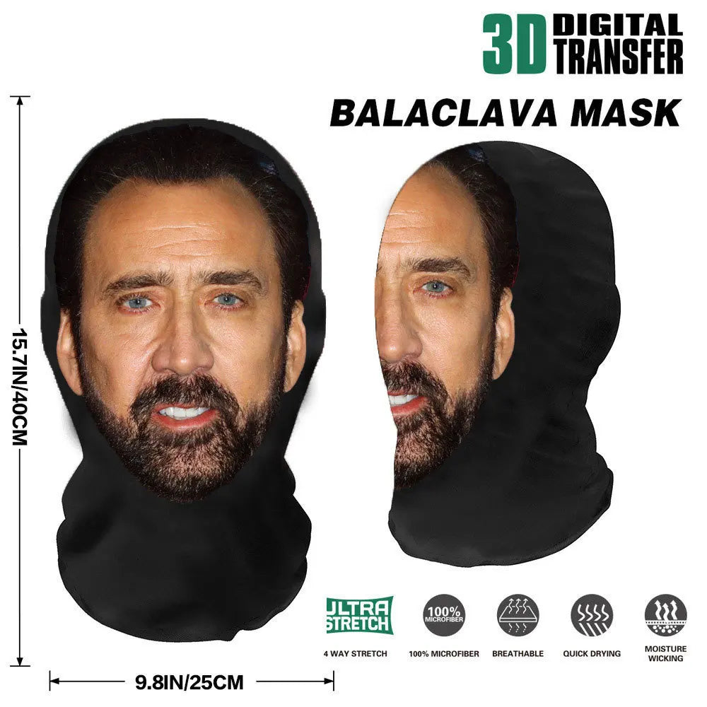 Cosplay 3D Printed Kanye Mask Stretch Mesh Full Face Mask Men Women Role Play Headdress Halloween Masquerade Balaclava Headdress