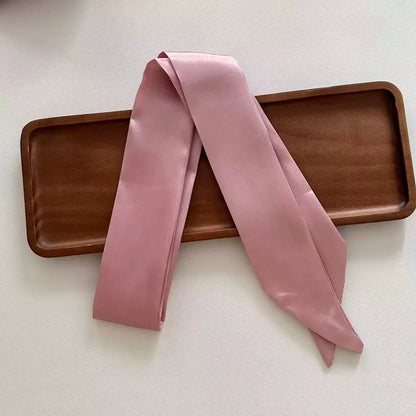 4.5x100cm Long Skinny Hair Scarf Women Imitation Silk Satin Headband Cute Neckerchief Solid Colors Ladies Fashion Bag Scarves