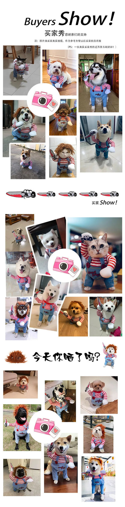 Halloween Pet Cosplay Costume Dog Dress for Small & Medium Dogs – Fun & Stylish Outfit Dogs Cats Pet Playing with Funny Clothes