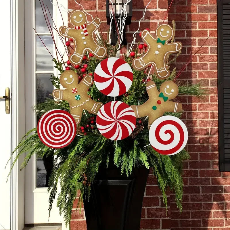 Set of 4/8 Christmas Tree Decorations Featuring a Red And White Peppermint Candy Design, Ideal for Adorning The Top of Your Tree
