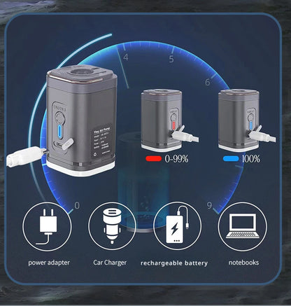 Mini Portable Air Pump with 1300mAh Battery USB Rechargeable to Inflate Deflate for Pool Floats, Air Bed, Vacuum Storage Bags