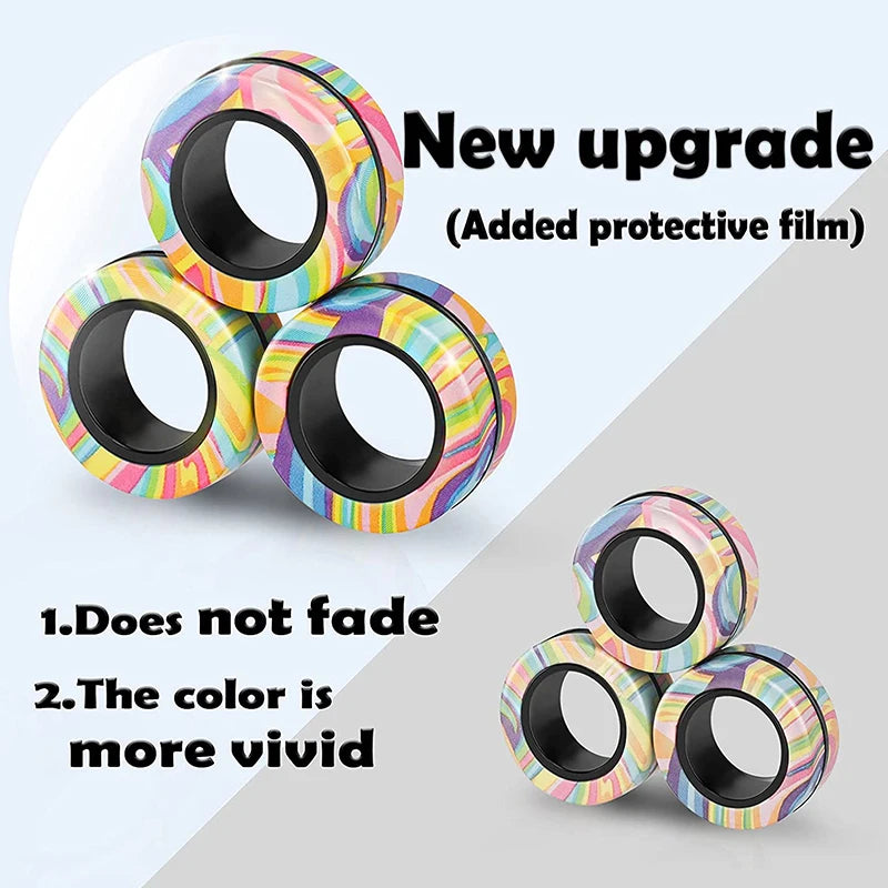 3-Piece Magnetic Ring Fidget Set – Pocket Spinner Toy