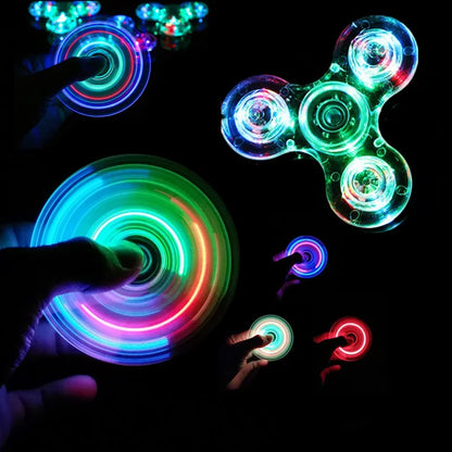 Luminous LED Light Fidget Spinner Hand Top Spinners Glow in Dark Light EDC Fidget Spinner Finger Stress Relief Toys