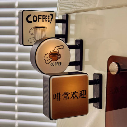 Mini Lightbox Fridge Magnet Coffee Japanese Creative Tourism Souvenir Magnetic Luminous Light Box Home Decoration Gift