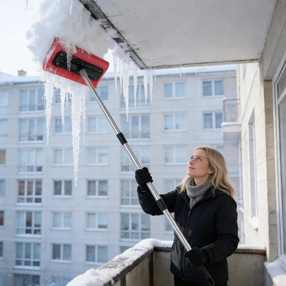 Snow Roof Rake with No-Scratch Head Foam Snow Broom Winter Snows Removal Tool Time Saving For Windshields Solar Panels