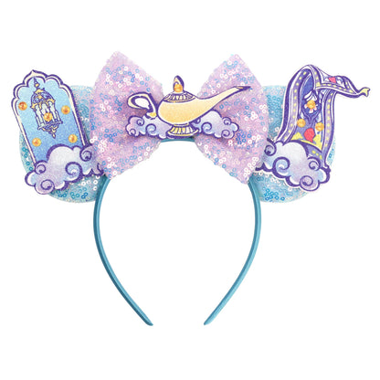 New Christmas Halloween Mouse Ears Headband Cartoon Sequin Bows Headband Birthday Party Princess Cosplay Costume For Women Adult
