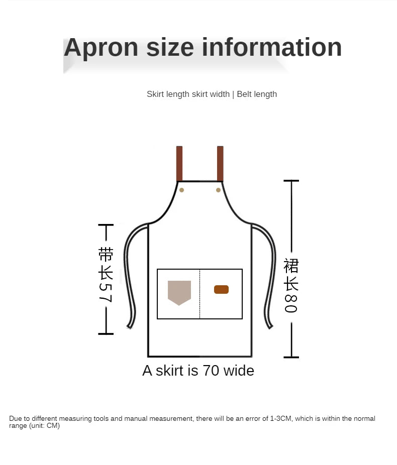 Customized Embroidery Brand Logo Waterproof Signature  Kitchen Aprons Home Chef Baking Clothes With Pockets Adult Bib Waist Bag