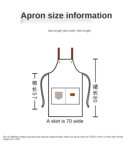 Customized Embroidery Brand Logo Waterproof Signature  Kitchen Aprons Home Chef Baking Clothes With Pockets Adult Bib Waist Bag