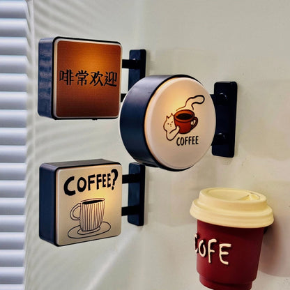 Mini Lightbox Fridge Magnet Coffee Japanese Creative Tourism Souvenir Magnetic Luminous Light Box Home Decoration Gift