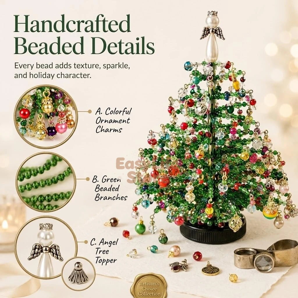 DIY Beaded Christmas Tree Kit Handmade Creative DIY Beading Project Set 3D Crystal Bead Holiday Craft Set for Women Men Home