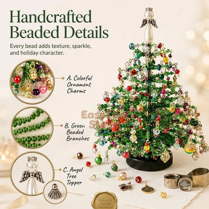 DIY Beaded Christmas Tree Kit Handmade Creative DIY Beading Project Set 3D Crystal Bead Holiday Craft Set for Women Men Home