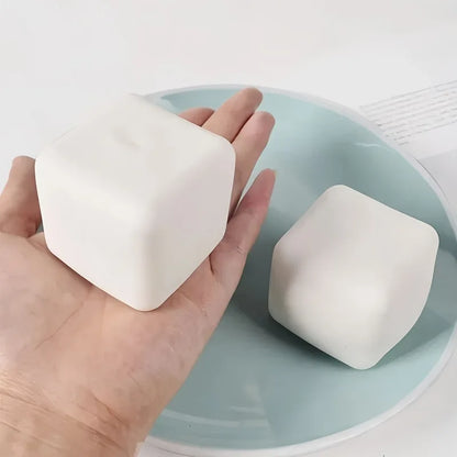Squishy Milk White Tofu Squeeze Toy Cute White Square Sensory Stress Relief Fidget Toys Dough Ball Gifts for Adults Best Gift
