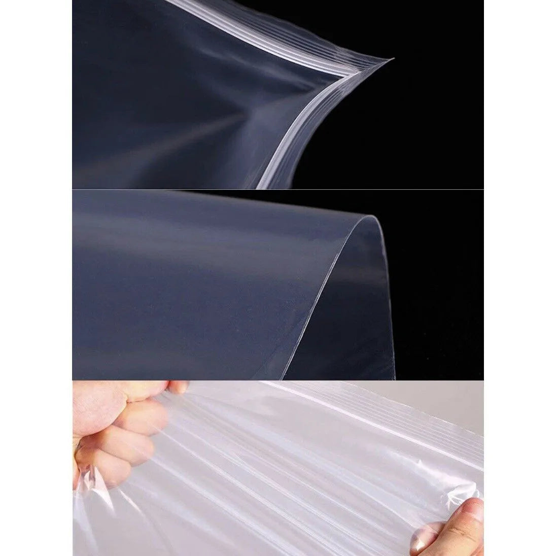 100Pcs Reclosable Clear Plastic Packaging Bags Strong Poly Zip Locks Baggies Grip Self Seal Resealable Baggy For Candy Packing
