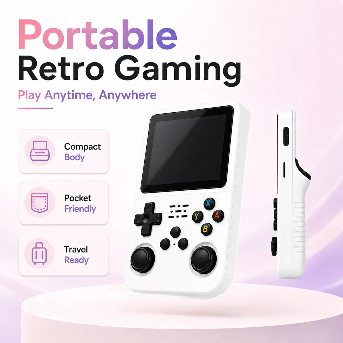 Portable R36S Retro Game Console 64GB/128GB, 3.5 Inch IPS Screen Linux Handheld Pocket Video Game Device, Perfect Gaming Gift