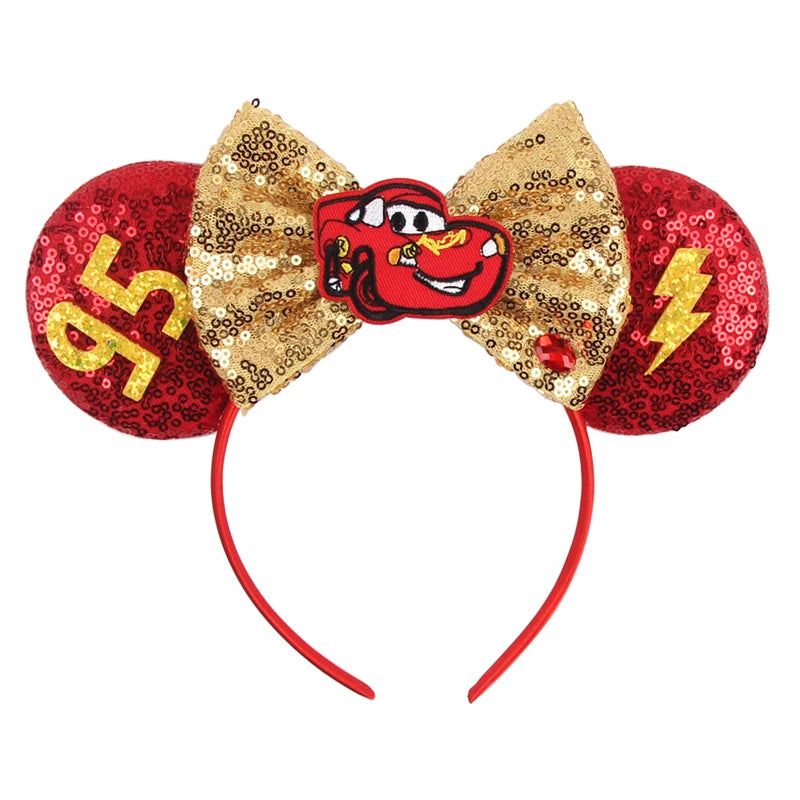 New Christmas Halloween Mouse Ears Headband Cartoon Sequin Bows Headband Birthday Party Princess Cosplay Costume For Women Adult