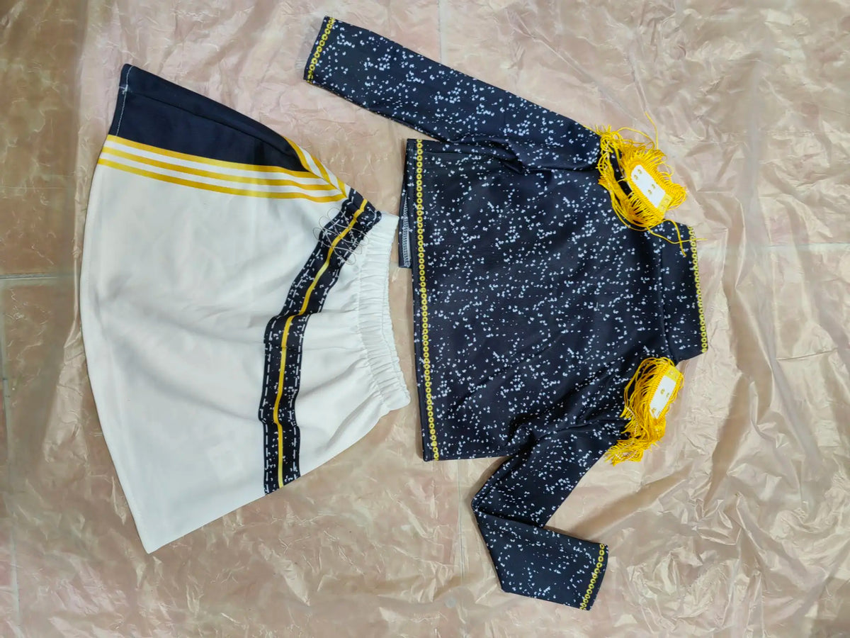 Kids Anime Cosplay Girl Costume Group Idol Singer Performance Show Black Golden Costume Child Halloween Party Clolthes Outfit