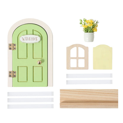 Dollhouse Mini Home Decorations Wood Fairy Elf Door Baby Room Wall Decoration Craft Ornaments Commemorative Tooth Box Baby Gift
