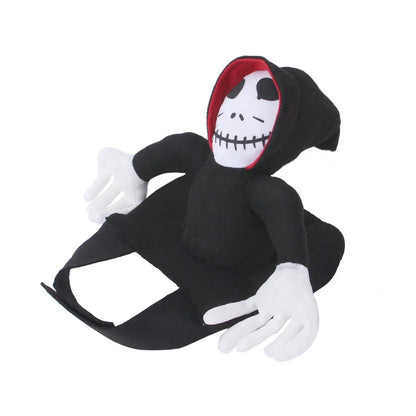 Halloween Pet Dog Costume Skeleton Reaper Rider Style Dog Cosplay Clothes Funny Riding Outfit Medium Large Dogs Party Dress‑up