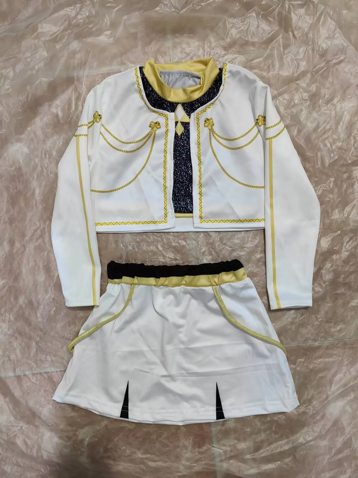 Kids Anime Cosplay Girl Costume Group Idol Singer Performance Show Black Golden Costume Child Halloween Party Clolthes Outfit