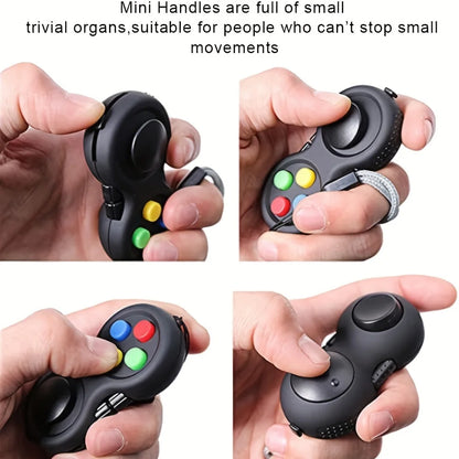 Fidget Pad with 8 Fidget Functions, Fidget Controller Stress Reducer, Toy Cube Relieves Stress and Anxiety