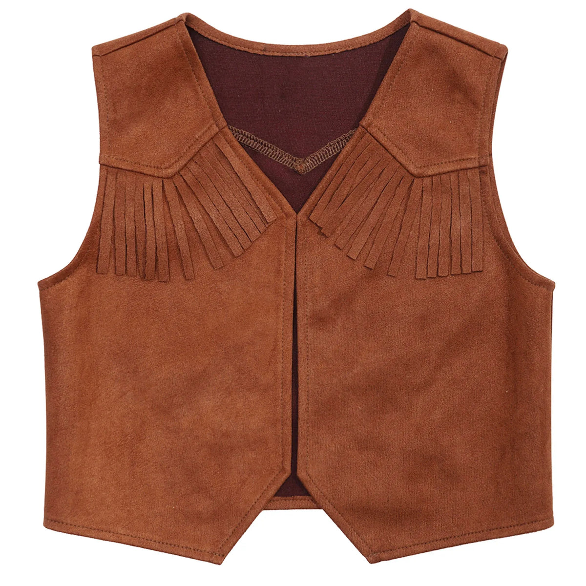 Kids Girl Boy Fringed Vest for Carnival Theme Party Tassels Top Open Front Waistcoat Child Halloween Western Cowboy Costumes