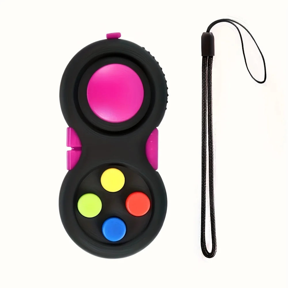 Fidget Pad with 8 Fidget Functions, Fidget Controller Stress Reducer, Toy Cube Relieves Stress and Anxiety