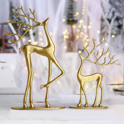 Reindeer Christmas Decor, Resin Reindeer Figurines, Modern Minimalist Xmas Sculpture, Elegant Indoor Holiday Decor