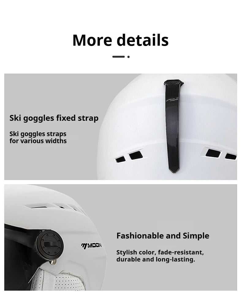 Moon Hot Selling Ski Snowboard Helmet ABS+EPS Integrated Goggle Shield Low Weight Adults Men Women Ski Helmet