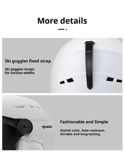 Moon Hot Selling Ski Snowboard Helmet ABS+EPS Integrated Goggle Shield Low Weight Adults Men Women Ski Helmet