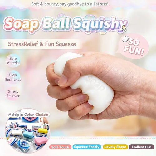 Super Soft Soap Squishy White Pink Blue Simulated Soap Stress Relief Squeeze Fidget Toy Moldable Slow Rebound Adults Party Gifts
