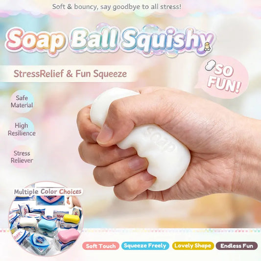 Super Soft Soap Squishy White Pink Blue Simulated Soap Stress Relief Squeeze Fidget Toy Moldable Slow Rebound Adults Party Gifts