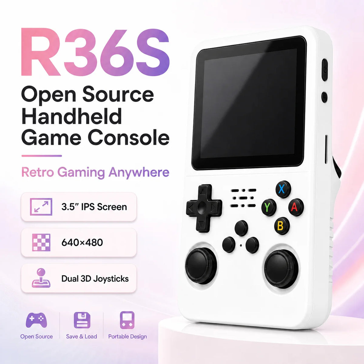 Portable R36S Retro Game Console 64GB/128GB, 3.5 Inch IPS Screen Linux Handheld Pocket Video Game Device, Perfect Gaming Gift
