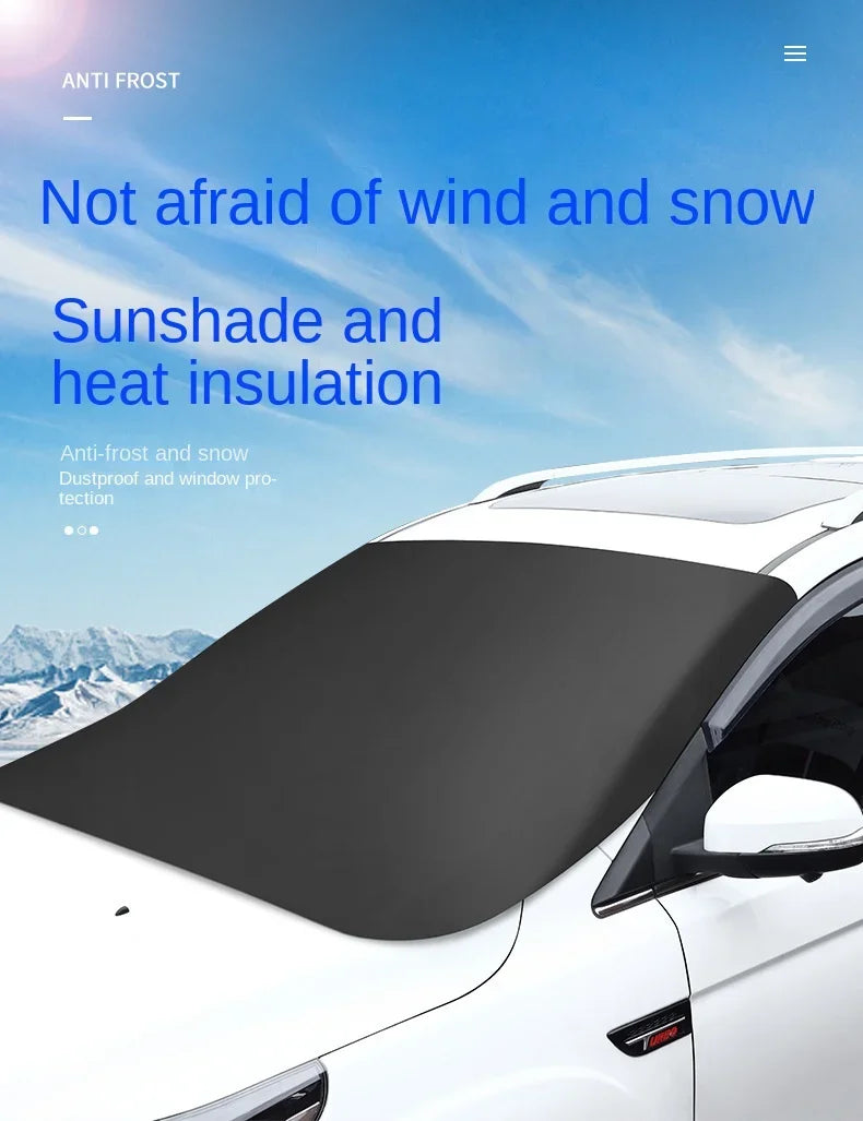 Car Magnetic Snow Shield Winter Front Windshield Cover Anti-frost Sun Protection Half Car Cover Insulated sunshade