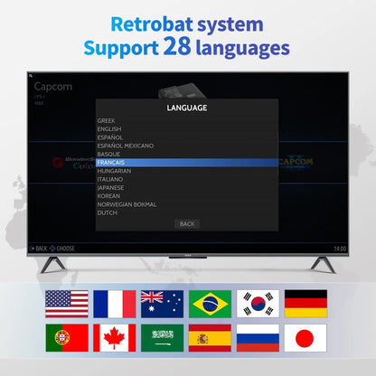 RETROBAT Portable 500G Gaming HDD Consoles 70+Emulators 64000+Retro Games for PS3/PS2/DC/N64/PSP/MAME/SS  for Windows Laptop&PC