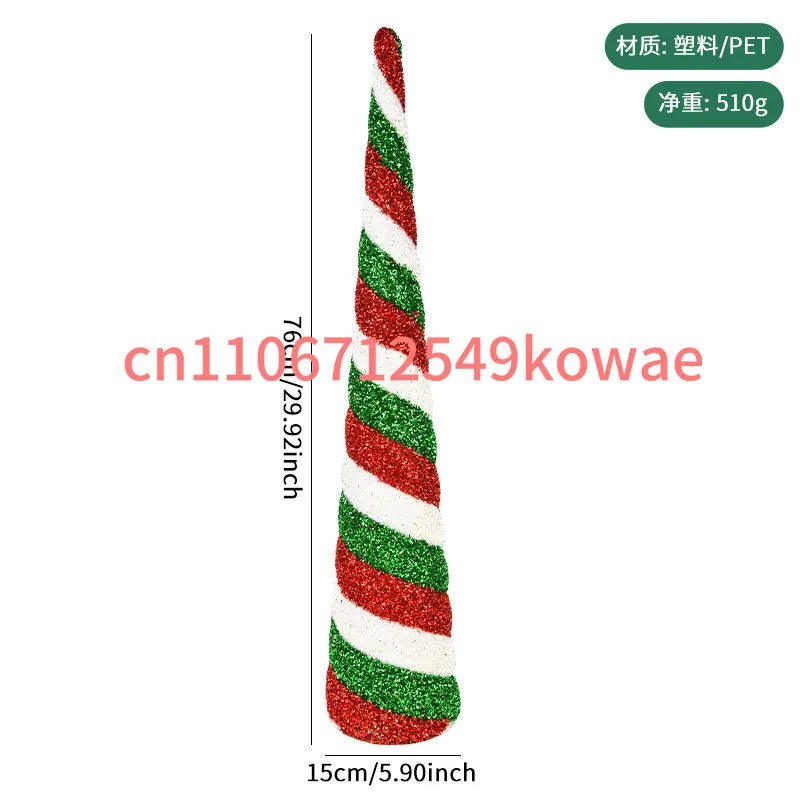 Christmas Decorations: Conical Tree Tower, Plastic V-shaped Tabletop Decoration, Window Display Coffee Shop Atmosphere