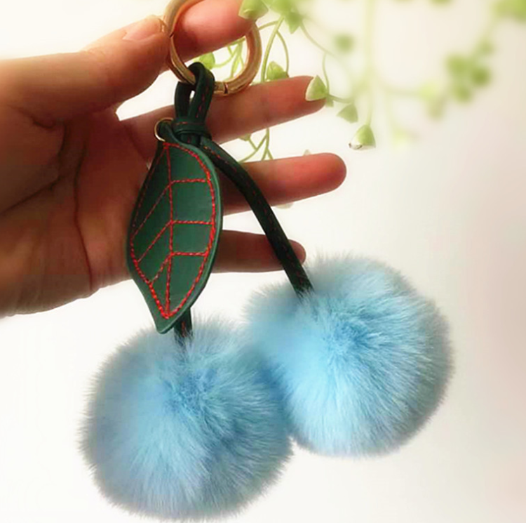 Fluffy Cherry Pom-Pom Bag Charm