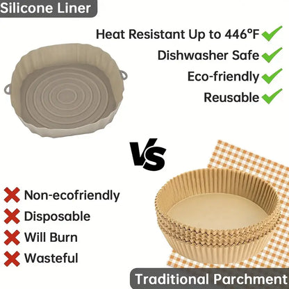 Reusable Air Fryer Silicone Liner, 7.8in Non-Stick Pad