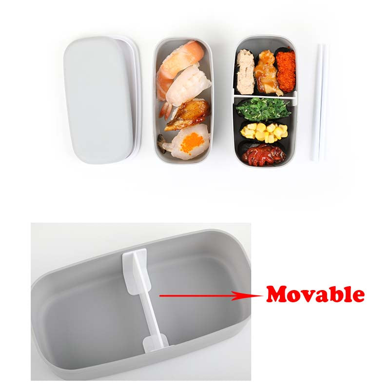 Portion-Control Double-Layer Bento Box
