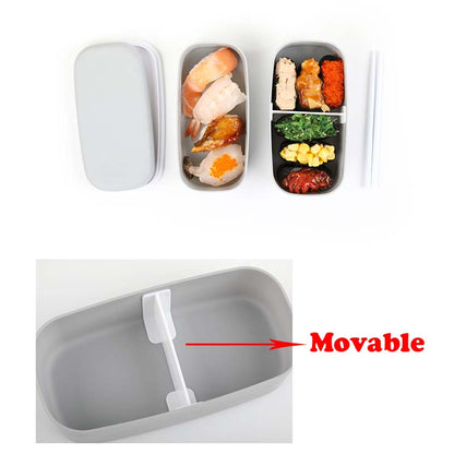 Portion-Control Double-Layer Bento Box