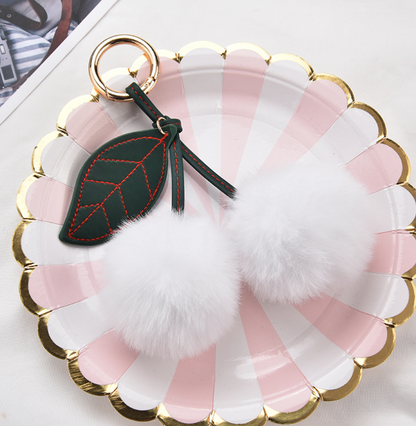 Fluffy Cherry Pom-Pom Bag Charm